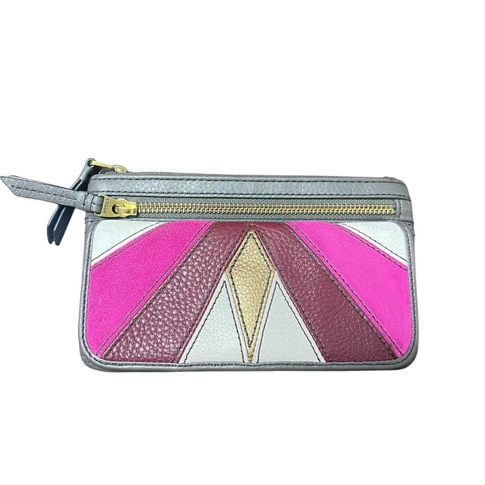 Fossil Pink and Gold Wristlet Clutch